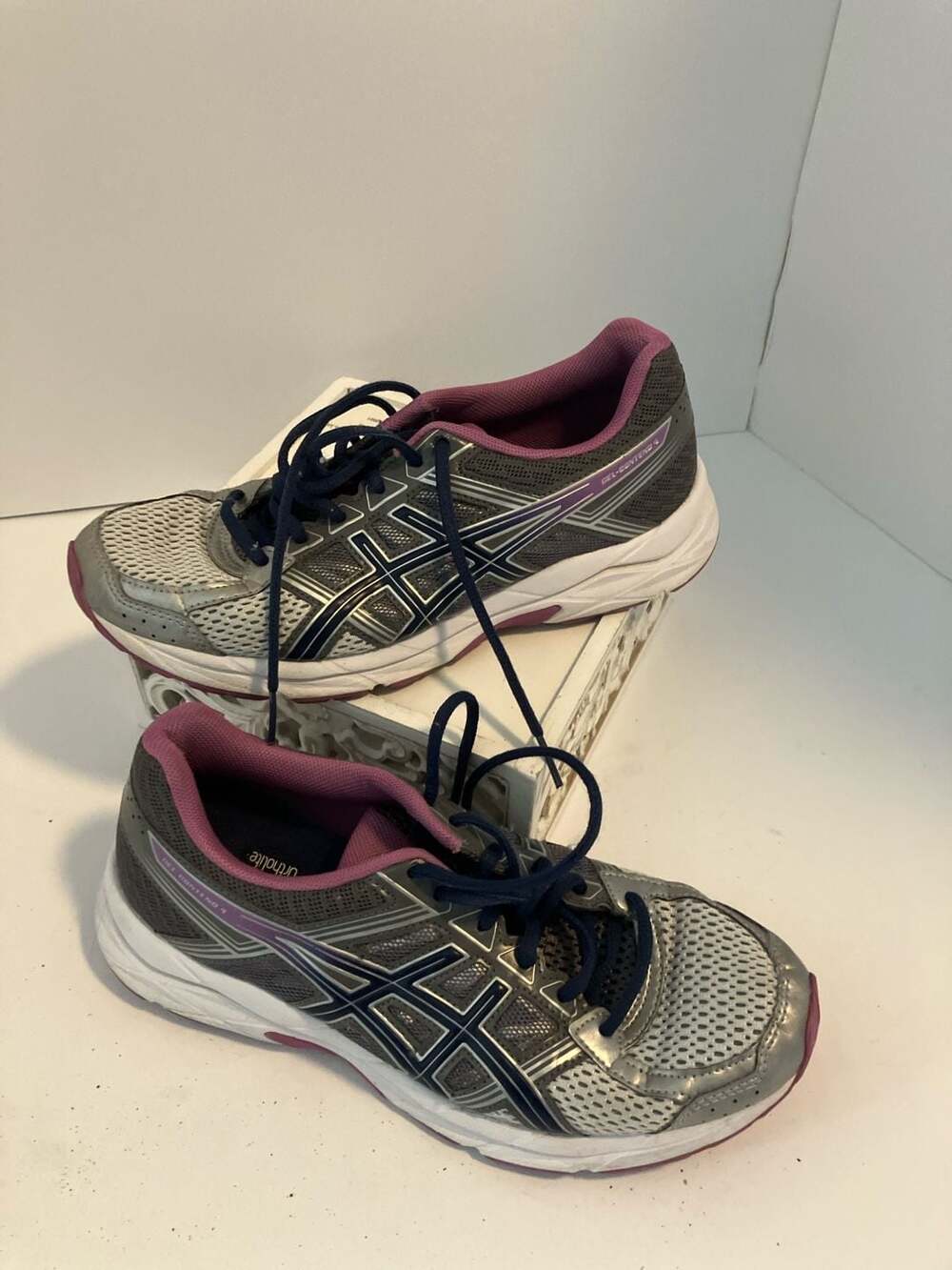ASICS Women's Gel-Contend 4 Running Shoes Grey Purple T765N Size 8